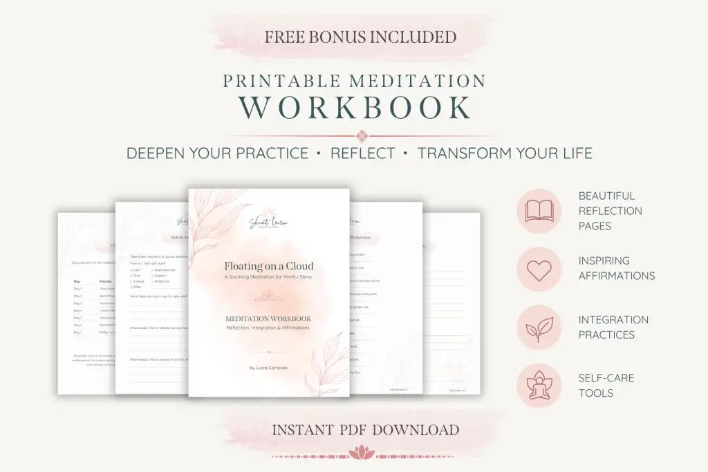 Floating on a Cloud guided meditation 8-page reflection workbook