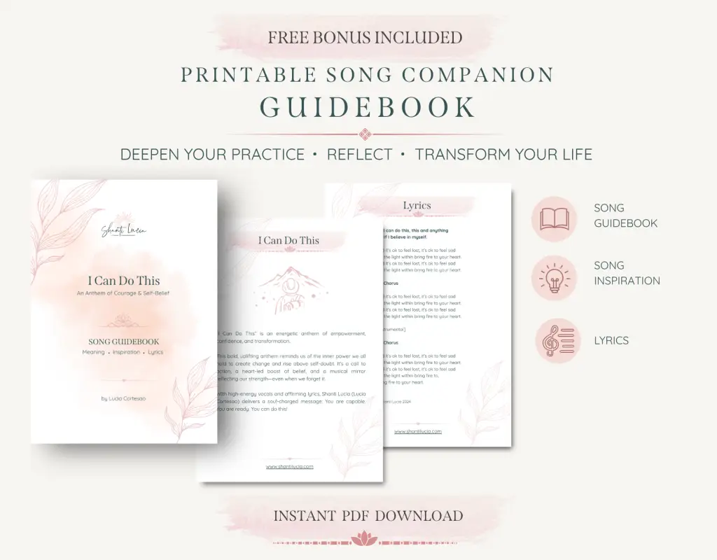 I Can Do This motivational song guidebook printable PDF mockup by Shanti Lucia