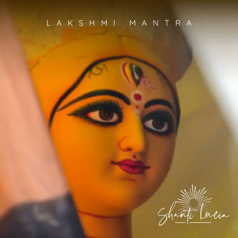 Lakshmi Mantra cover artwork featuring the Hindu goddess Lakshmi in warm golden tones