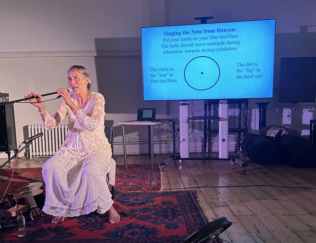 Githa Ben-David teaching The Note from Heaven sound healing workshop